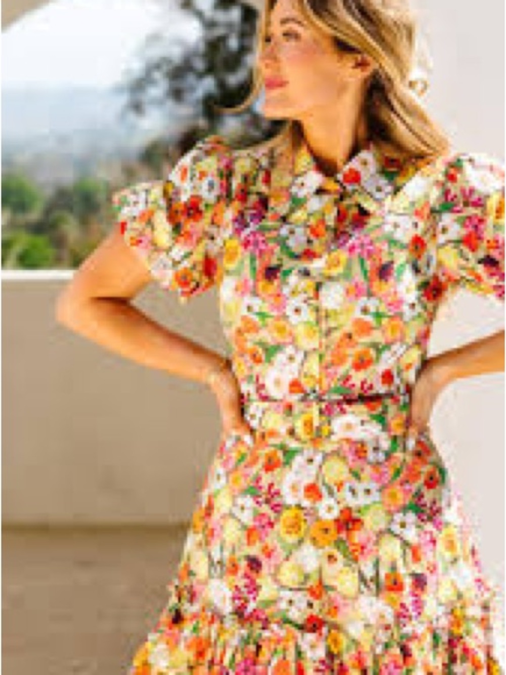 Ivy City Co Floral Virginia Dress with Puff Sleeves and Pockets - Picture 2 of 8